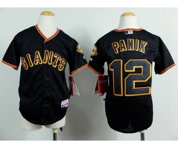 Men's San Francisco Giants #12 Joe Panik Black Jersey