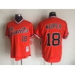 Men's San Francisco Giants #18 Duane Kuiper Orange Pullover Throwback Cooperstown Collection Stitched MLB Mitchell & Ness Jersey