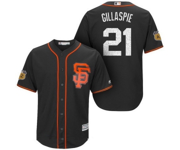 Men's San Francisco Giants #21 Conor Gillaspie Black 2017 Spring Training Stitched MLB Majestic Cool Base Jersey