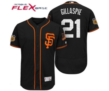 Men's San Francisco Giants #21 Conor Gillaspie Black 2017 Spring Training Stitched MLB Majestic Flex Base Jersey