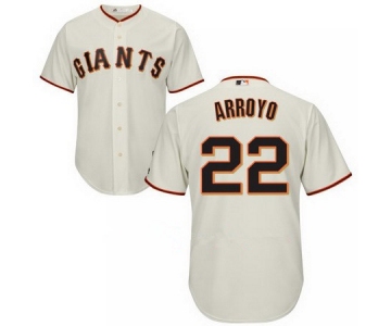 Men's San Francisco Giants #22 Christian Arroyo Cream Home Stitched MLB Majestic Flex Base Jersey