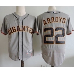 Men's San Francisco Giants #22 Christian Arroyo Gray Gigantes Stitched MLB Majestic Flex Base Jersey