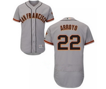 Men's San Francisco Giants #22 Christian Arroyo Majestic Road Gray Flex Base Authentic Collection Custom Jersey