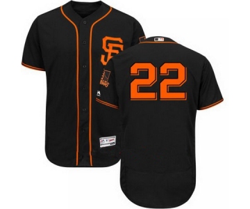 Men's San Francisco Giants #22 Christian Arroyo No Name Black Alternate Stitched MLB 2017 Majestic Flex Base Jersey