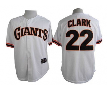 Men's San Francisco Giants #22 Will Clark 1989 Turn Back The Clock White Throwback Jersey