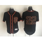 Men's San Francisco Giants #22 Will Clark Retired Black SF 2016 Flexbase Majestic Baseball Jerse