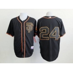 Men's San Francisco Giants #24 Willie Mays 2015 Black SF Edition Cool Base Jersey