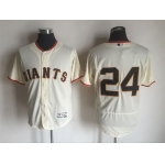 Men's San Francisco Giants #24 Willie Mays Retired Cream 2016 Flexbase Majestic Baseball Jersey