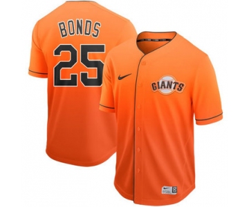 Men's San Francisco Giants 25 Barry Bonds Orange Drift Fashion Jersey