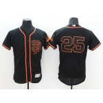 Men's San Francisco Giants #25 Barry Bonds Retired Black SF 2016 Flexbase Majestic Baseball Jersey-No Name