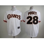 Men's San Francisco Giants #28 Buster Posey 1989 White Majestic Jersey