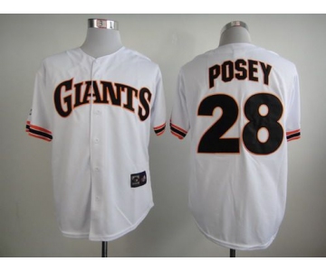 Men's San Francisco Giants #28 Buster Posey 1989 White Majestic Jersey