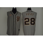 Men's San Francisco Giants #28 Buster Posey Gray 2020 Cool and Refreshing Sleeveless Fan Stitched MLB Nike Jersey