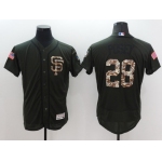 Men's San Francisco Giants #28 Buster Posey Green Salute to Service 2016 Flexbase Majestic Baseball Jersey