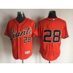 Men's San Francisco Giants #28 Buster Posey Orange 2016 Flexbase Majestic Baseball Jersey