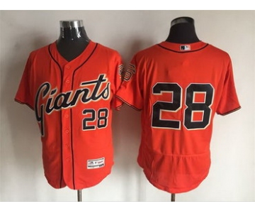 Men's San Francisco Giants #28 Buster Posey Orange 2016 Flexbase Majestic Baseball Jersey