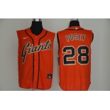 Men's San Francisco Giants #28 Buster Posey Orange 2020 Cool and Refreshing Sleeveless Fan Stitched MLB Nike Jersey