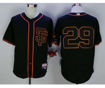 Men's San Francisco Giants #29 Hector Sanchez Black Cool Base Jersey