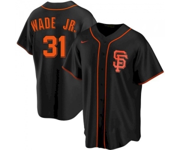 Men's San Francisco Giants 31 LaMonte Wade Jr Black Replica Alternate Jersey