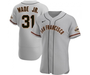 Men's San Francisco Giants #31 LaMonte Wade Jr Grey 2021 Road Player Jersey