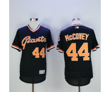 Men's San Francisco Giants #44 Willie McCovey Retired Black Pullover 2016 Flexbase Majestic Baseball Jersey