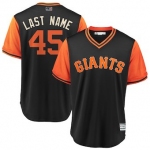 Men's San Francisco Giants 45 Derek Holland Last Name Majestic Black 2018 Players' Weekend Cool Base Jersey