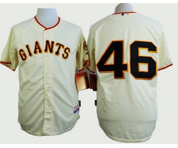 Men's San Francisco Giants #46 Santiago Casilla Cream Jersey