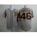 Men's San Francisco Giants #46 Santiago Casilla Gray SF Edition Jersey