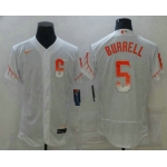 Men's San Francisco Giants #5 Pat Burrell White 2021 City Connect Stitched MLB Flex Base Nike Jersey