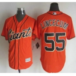 Men's San Francisco Giants #55 Tim Lincecum Alternate Orange 2015 MLB Cool Base Jersey