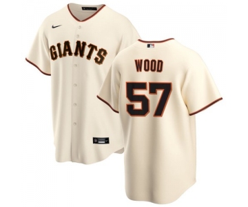 Men's San Francisco Giants #57 Alex Wood Cream Home Nike Jersey