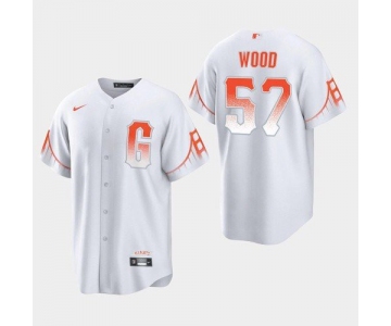 Men's San Francisco Giants #57 Alex Wood White 2021 City Connect Nike Jersey