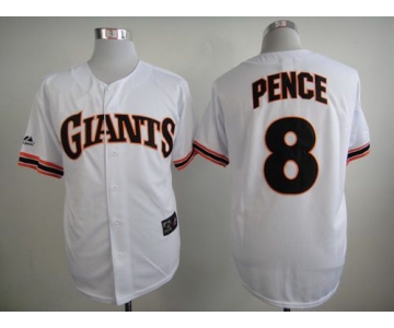 Men's San Francisco Giants #8 Hunter Pence 1989 White Majestic Jersey