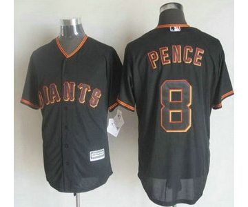 Men's San Francisco Giants #8 Hunter Pence Alternate Black 2015 MLB Cool Base Jersey