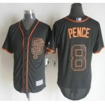 Men's San Francisco Giants #8 Hunter Pence Alternate Black SF 2015 MLB Cool Base Jersey