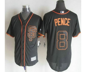 Men's San Francisco Giants #8 Hunter Pence Alternate Black SF 2015 MLB Cool Base Jersey