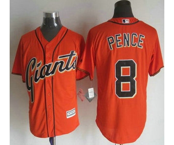 Men's San Francisco Giants #8 Hunter Pence Alternate Orange 2015 MLB Cool Base Jersey