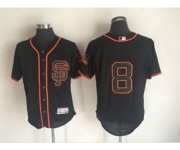 Men's San Francisco Giants #8 Hunter Pence Black SF 2016 Flexbase Majestic Baseball Jersey