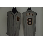 Men's San Francisco Giants #8 Hunter Pence Gray 2020 Cool and Refreshing Sleeveless Fan Stitched MLB Nike Jersey