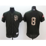 Men's San Francisco Giants #8 Hunter Pence Green Salute to Service 2016 Flexbase Majestic Baseball Jersey