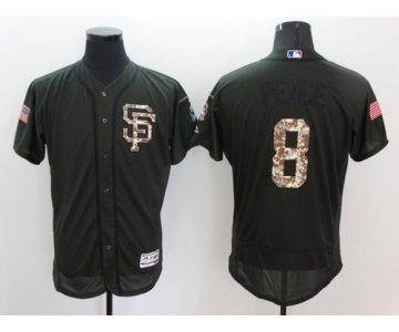 Men's San Francisco Giants #8 Hunter Pence Green Salute to Service 2016 Flexbase Majestic Baseball Jersey