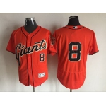 Men's San Francisco Giants #8 Hunter Pence Orange 2016 Flexbase Majestic Baseball Jersey