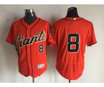 Men's San Francisco Giants #8 Hunter Pence Orange 2016 Flexbase Majestic Baseball Jersey