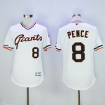 Men's San Francisco Giants #8 Hunter Pence White Pullover 2016 Flexbase Majestic Baseball Jersey