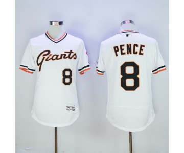 Men's San Francisco Giants #8 Hunter Pence White Pullover 2016 Flexbase Majestic Baseball Jersey