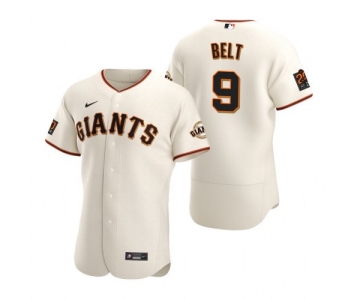 Men's San Francisco Giants #9 Brandon Belt 2020 Baseball Cream Jersey