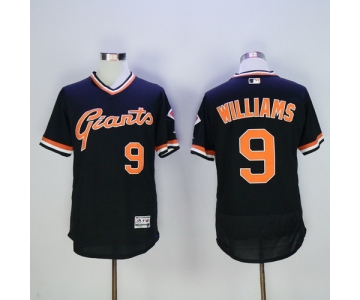 Men's San Francisco Giants #9 Matt Williams Retired Black Pullover 2016 Flexbase Majestic Baseball Jersey