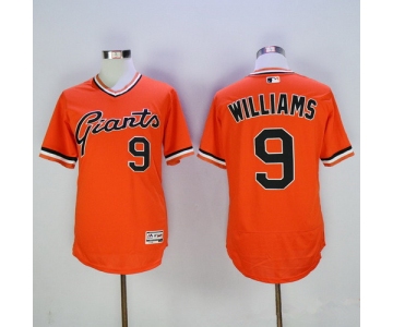 Men's San Francisco Giants #9 Matt Williams Retired Orange Pullover 2016 Flexbase Majestic Baseball Jersey