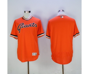 Men's San Francisco Giants Blank Retired Orange Pullover 2016 Flexbase Majestic Baseball Jersey