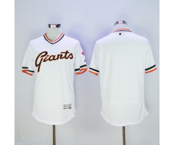 Men's San Francisco Giants Blank White Pullover 2016 Flexbase Majestic Baseball Jersey